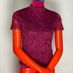 Guess Merlot Lace Blouse
